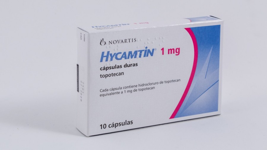 HYCAMTIN 1 mg CAPSULAS DURAS, 10 cápsulas fotografía del envase.