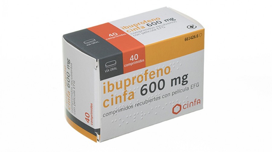 IBUPROFENO CINFA 600 mg COMPRIMIDOS RECUBIERTOS CON PELICULA EFG , 500 comprimidos fotografía del envase.