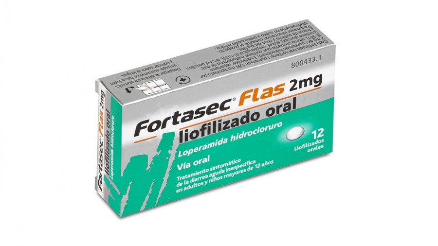 FORTASEC FLAS 2 mg LIOFILIZADO ORAL , 12 liofilizados fotografía del envase.