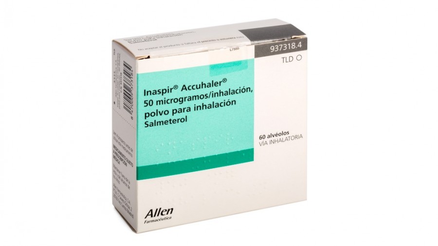 INASPIR ACCUHALER 50 microgramos/inhalacion, POLVO PARA INHALACION , 1 inhalador de 60 dosis fotografía del envase.