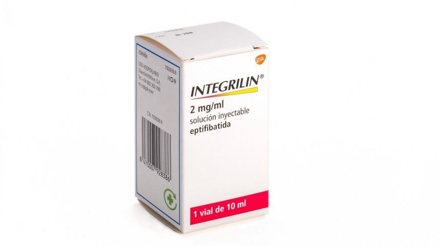 INTEGRILIN 2 mg/ml, SOLUCION INYECTABLE, 1 vial de 10 ml fotografía del envase.
