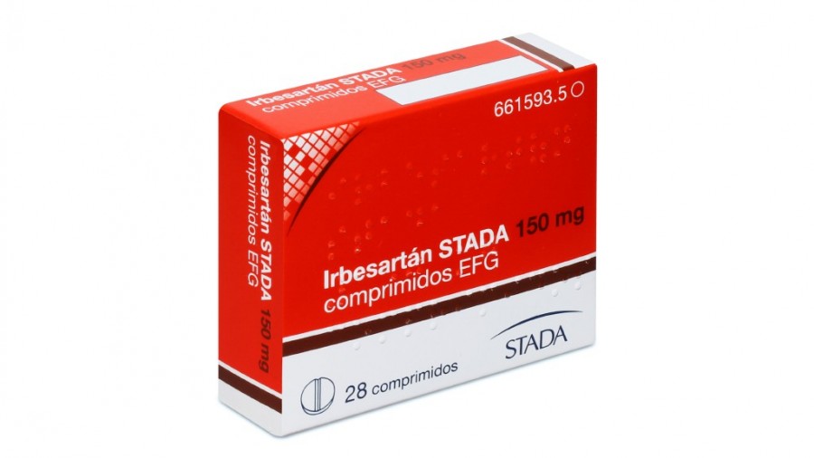 IRBESARTAN STADA 150 mg COMPRIMIDOS EFG , 28 comprimidos fotografía del envase.