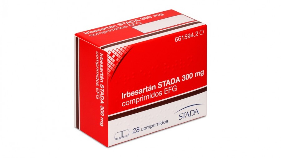 IRBESARTAN STADA 300 mg COMPRIMIDOS EFG , 28 comprimidos fotografía del envase.