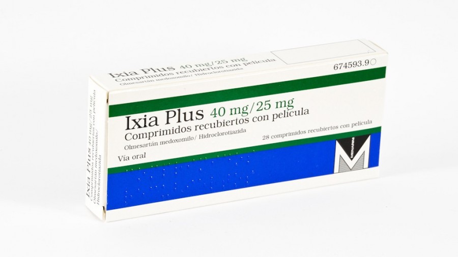 IXIA PLUS 40/25 mg COMPRIMIDOS RECUBIERTOS CON PELICULA , 28 comprimidos fotografía del envase.