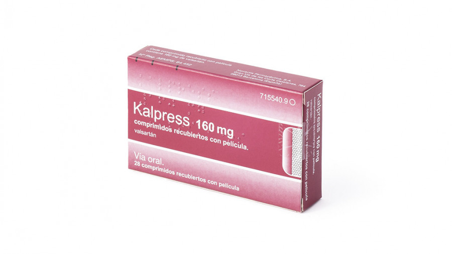 KALPRESS 160 mg COMPRIMIDOS RECUBIERTOS CON PELICULA, 28 comprimidos (AL/PVC/PVDC) fotografía del envase.