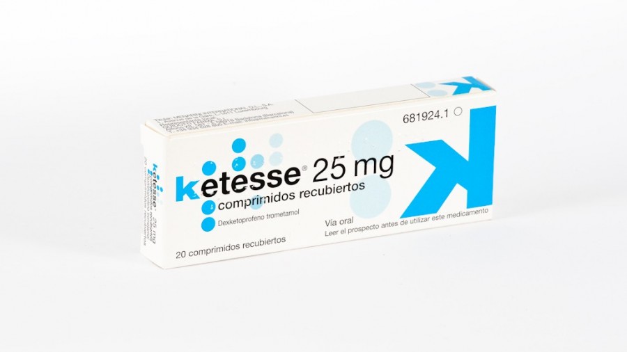 KETESSE 25 mg COMPRIMIDOS RECUBIERTOS CON PELICULA, 20 comprimidos (PVC/Al) fotografía del envase.