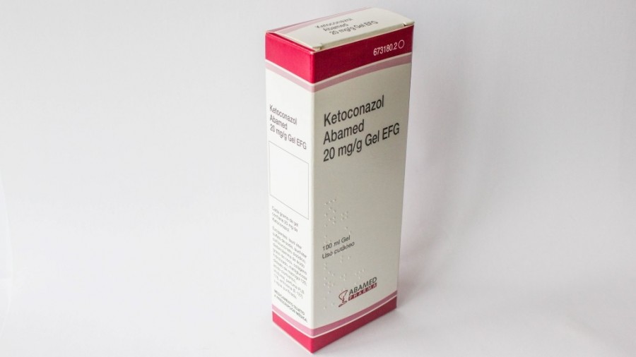 KETOCONAZOL ABAMED 20 mg/g GEL EFG , 1 frasco de 100 ml fotografía del envase.