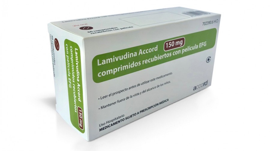 LAMIVUDINA ACCORD 150 MG COMPRIMIDOS RECUBIERTOS CON PELICULA EFG , 60 comprimidos (Blister) fotografía del envase.