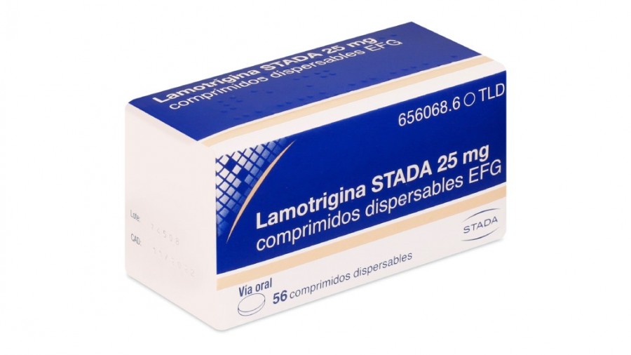 LAMOTRIGINA STADA 25 mg COMPRIMIDOS DISPERSABLES EFG , 56 comprimidos fotografía del envase.