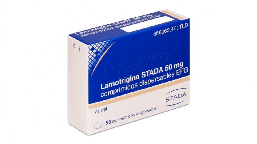 LAMOTRIGINA STADA 50 mg COMPRIMIDOS DISPERSABLES EFG , 56 comprimidos fotografía del envase.