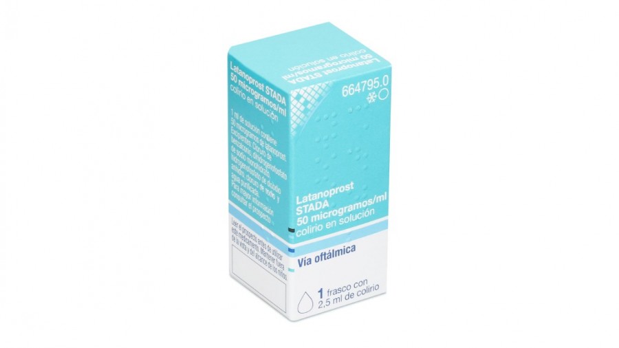 LATANOPROST STADA 50 microgramos/ml COLIRIO EN SOLUCION , 1 frasco de 2,5 ml fotografía del envase.