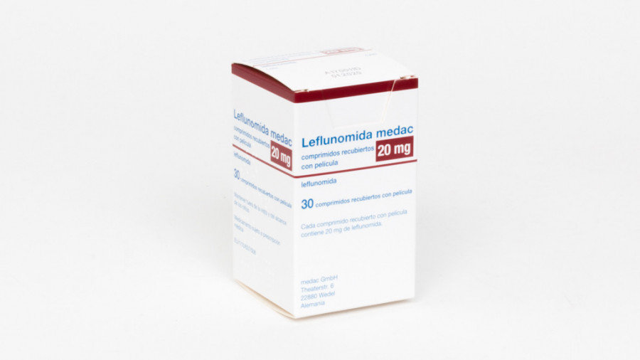 LEFLUNOMIDA MEDAC 20 mg COMPRIMIDOS RECUBIERTOS CON PELICULA EFG, 30 comprimidos fotografía del envase.