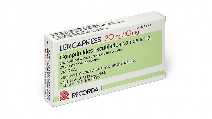 LERCAPRESS 20 mg/10 mg COMPRIMIDOS RECUBIERTOS CON PELICULA , 28 comprimidos fotografía del envase.
