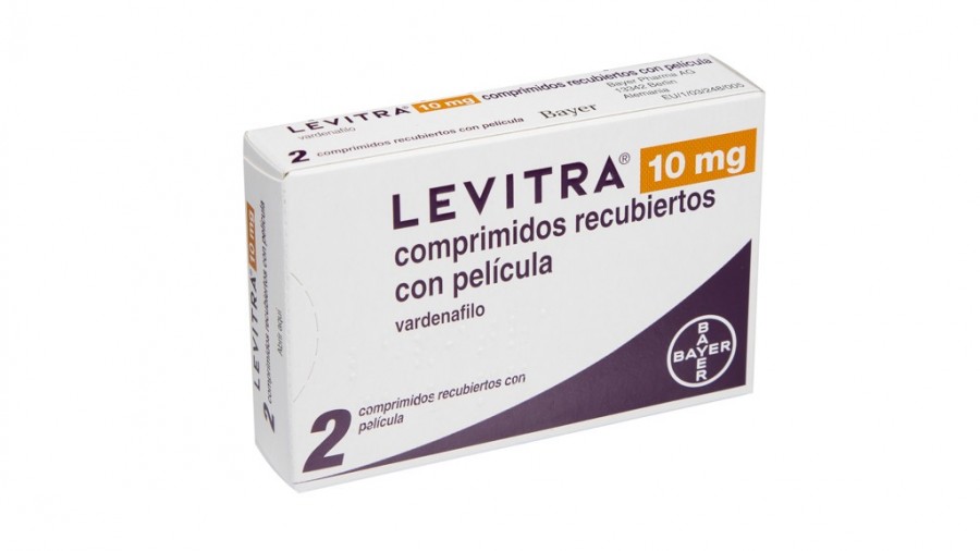 LEVITRA 10 mg COMPRIMIDOS RECUBIERTOS CON PELICULA, 2 comprimidos fotografía del envase.