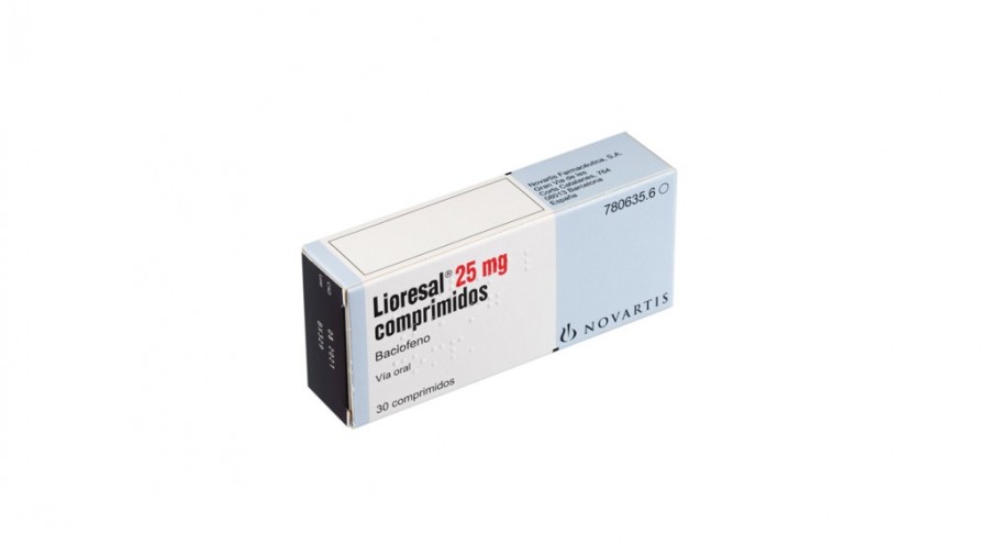 LIORESAL 25 mg COMPRIMIDOS , 30 comprimidos fotografía del envase.