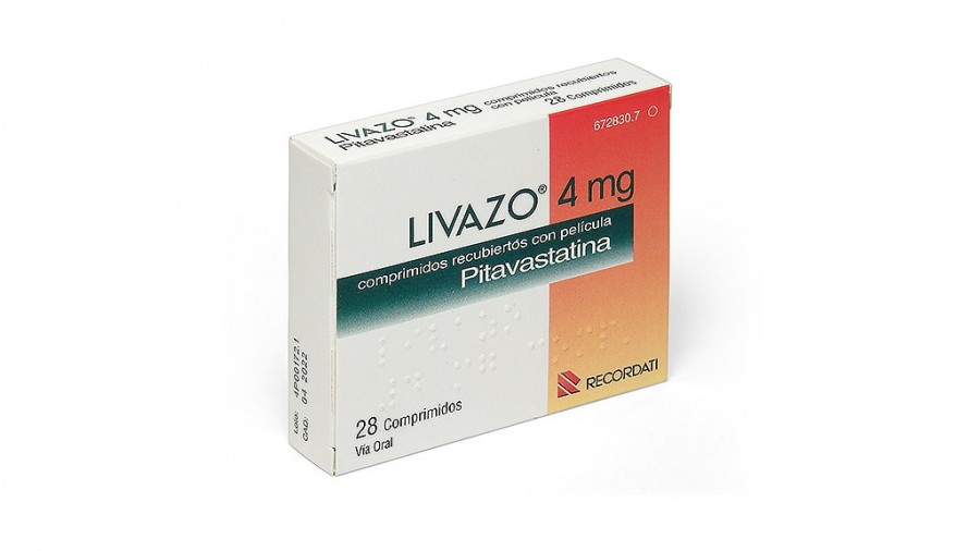 LIVAZO 4 mg COMPRIMIDOS RECUBIERTOS CON PELICULA , 28 comprimidos fotografía del envase.
