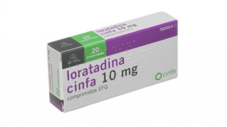 LORATADINA CINFA 10 mg COMPRIMIDOS EFG, 20 comprimidos fotografía del envase.