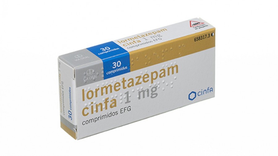 LORMETAZEPAM CINFA 1 mg COMPRIMIDOS EFG, 30 comprimidos fotografía del envase.