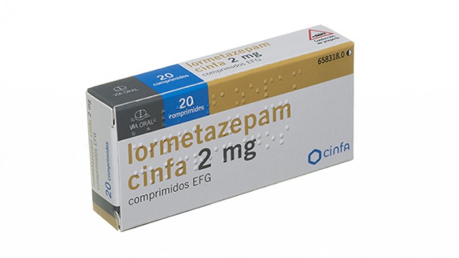 LORMETAZEPAM CINFA 2 mg COMPRIMIDOS EFG, 20 comprimidos fotografía del envase.