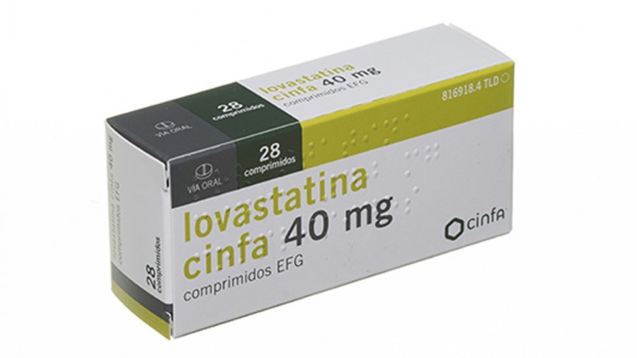 LOVASTATINA CINFA 40 mg COMPRIMIDOS EFG, 28 comprimidos fotografía del envase.