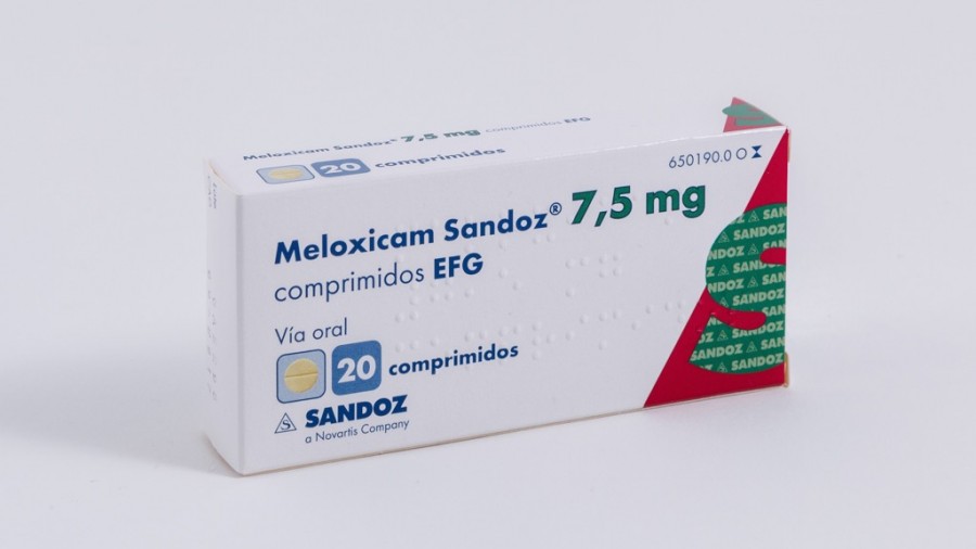 MELOXICAM SANDOZ 7,5 mg COMPRIMIDOS EFG , 20 comprimidos fotografía del envase.