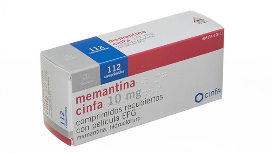 MEMANTINA CINFA 10 MG COMPRIMIDOS RECUBIERTOS CON PELICULA EFG , 112 comprimidos fotografía del envase.