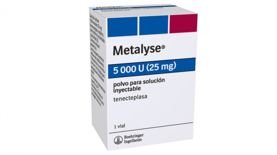 METALYSE 5.000 UNIDADES (25 MG) POLVO PARA SOLUCION INYECTABLE, 1 vial fotografía del envase.