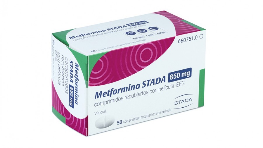METFORMINA STADA 850 mg COMPRIMIDOS RECUBIERTOS CON PELICULA EFG, 50