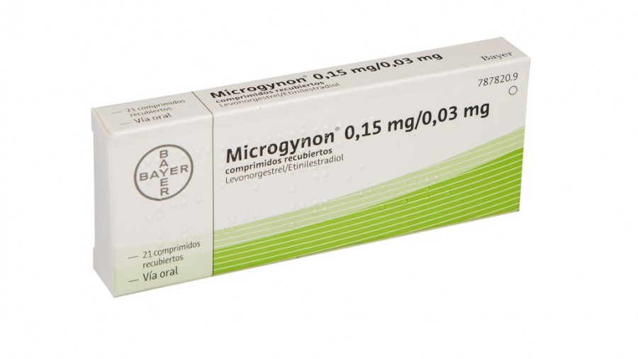 MICROGYNON 0,15 mg / 0,03 mg COMPRIMIDOS RECUBIERTOS, 21 comprimidos fotografía del envase.