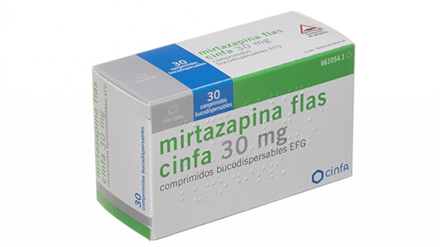 MIRTAZAPINA FLAS CINFA 30 mg COMPRIMIDOS BUCODISPERSABLES EFG , 30 comprimidos fotografía del envase.