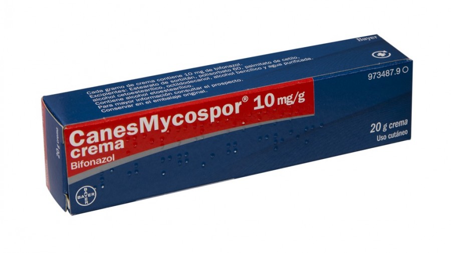 CANESMYCOSPOR 10 mg/g CREMA , 1 tubo de 20 g fotografía del envase.