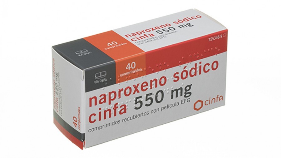 NAPROXENO SODICO CINFA 550 mg COMPRIMIDOS EFG, 40 comprimidos fotografía del envase.