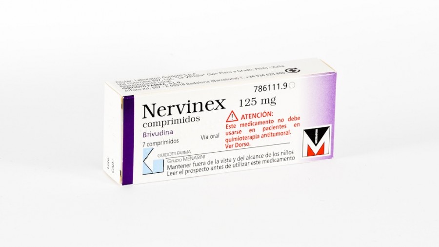 NERVINEX 125 mg COMPRIMIDOS , 7 comprimidos fotografía del envase.