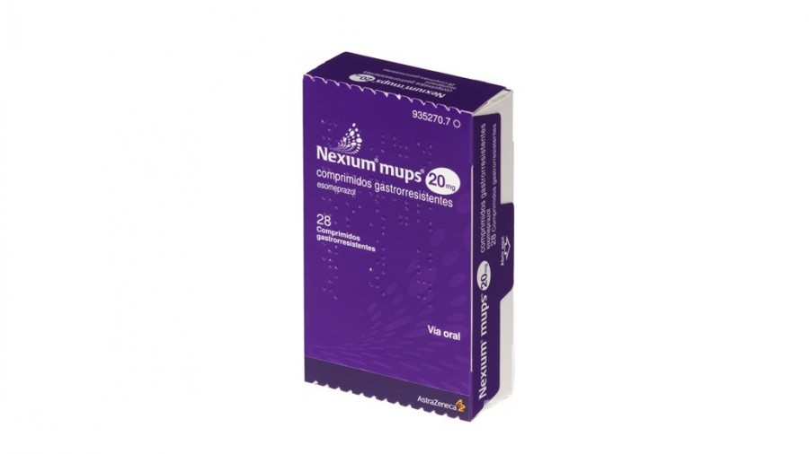 NEXIUM MUPS 20 mg COMPRIMIDOS GASTRORRESISTENTES , 28 comprimidos fotografía del envase.