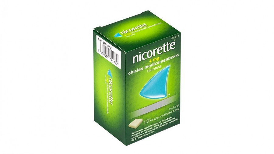 NICORETTE 4 mg CHICLES MEDICAMENTOSOS, 30 chicles fotografía del envase.