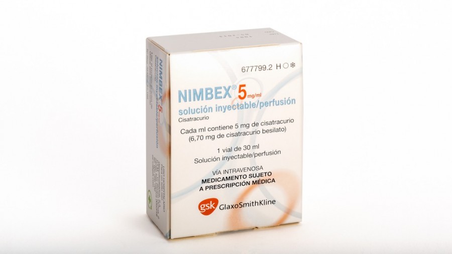 NIMBEX 5mg/ml SOLUCION INYECTABLE/PERFUSION, 1 vial de 30 ml fotografía del envase.