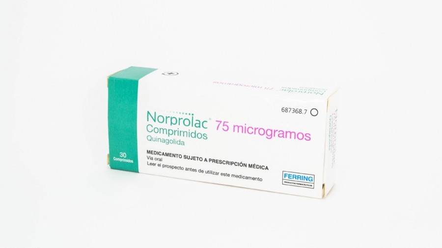 NORPROLAC 75 microgramos COMPRIMIDOS, 30 comprimidos fotografía del envase.