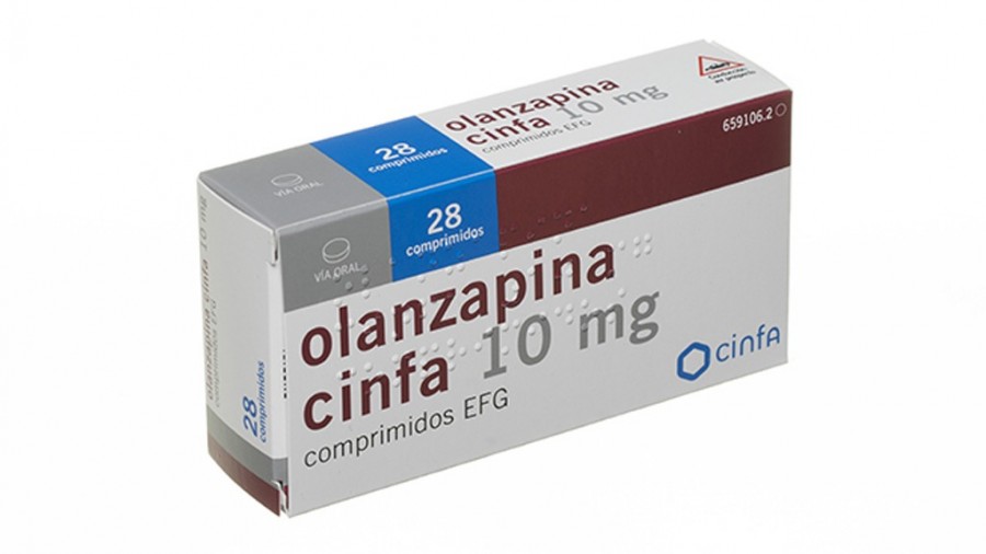OLANZAPINA CINFA 10 mg COMPRIMIDOS EFG, 56 comprimidos fotografía del envase.