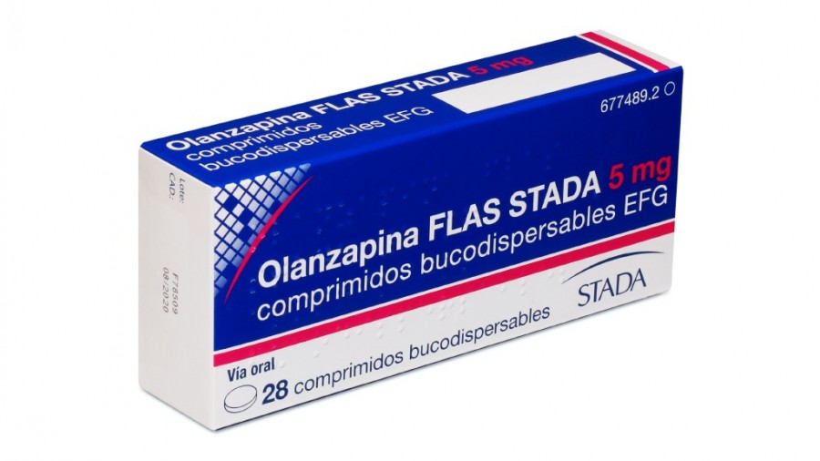 OLANZAPINA FLAS STADA 5 mg COMPRIMIDOS BUCODISPERSABLES EFG , 28 comprimidos fotografía del envase.