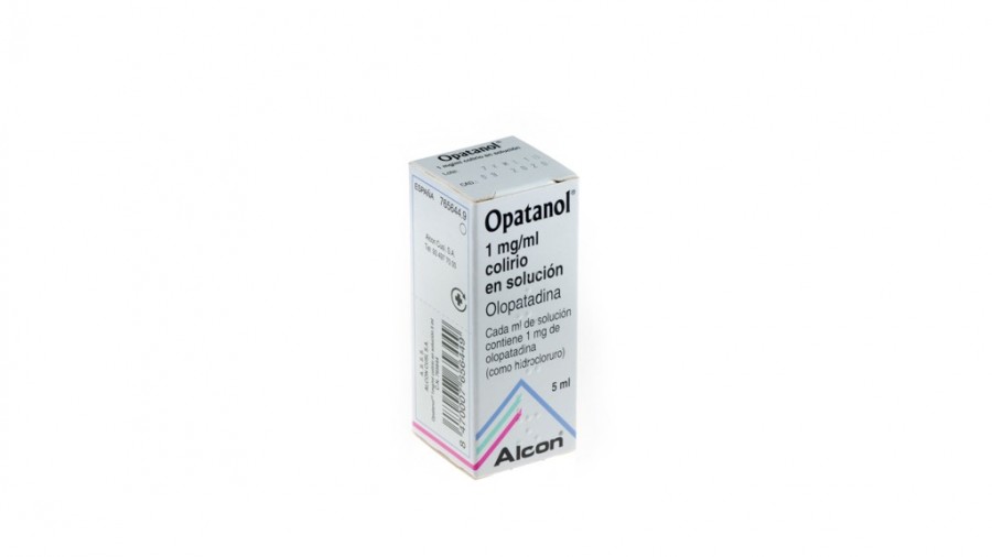 OPATANOL 1 mg/ml COLIRIO EN SOLUCION, 1 frasco de 5 ml fotografía del envase.