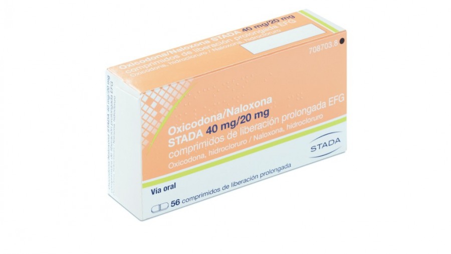 OXICODONA/NALOXONA STADA 40 MG/20 MG COMPRIMIDOS DE LIBERACION PROLONGADA EFG, 56 comprimidos fotografía del envase.