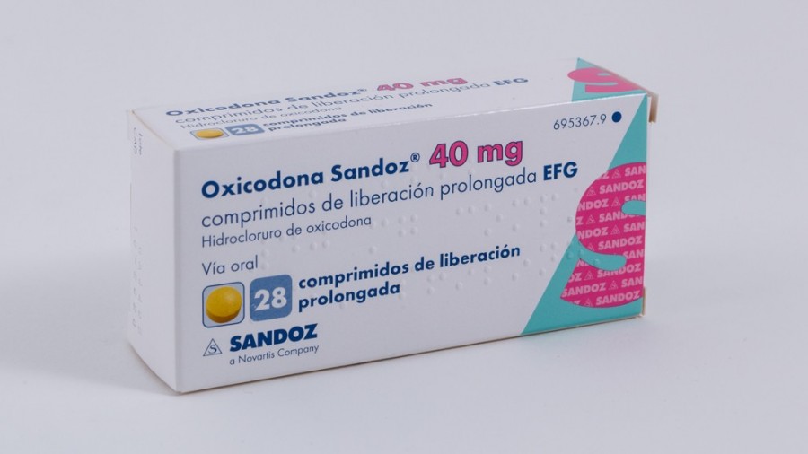 OXICODONA SANDOZ 40 MG COMPRIMIDOS DE LIBERACION PROLONGADA EFG , 28 comprimidos fotografía del envase.