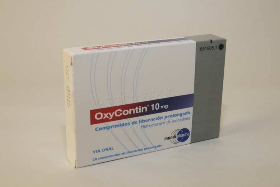 OXYCONTIN 10 mg COMPRIMIDOS DE LIBERACION PROLONGADA , 28 comprimidos fotografía del envase.