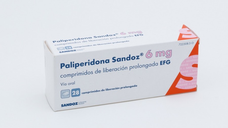 PALIPERIDONA SANDOZ 6 MG COMPRIMIDOS DE LIBERACION PROLONGADA EFG, 28 comprimidos fotografía del envase.