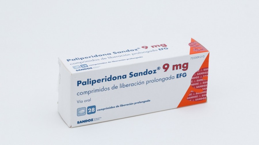 PALIPERIDONA SANDOZ 9 MG COMPRIMIDOS DE LIBERACION PROLONGADA EFG, 28 comprimidos fotografía del envase.