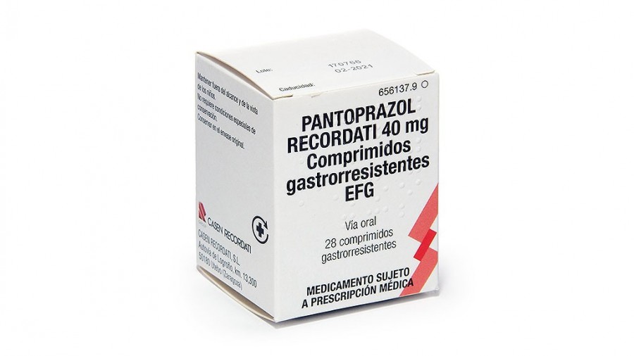 PANTOPRAZOL RECORDATI 40 mg COMPRIMIDOS GASTRORRESISTENTES EFG, 28 comprimidos fotografía del envase.