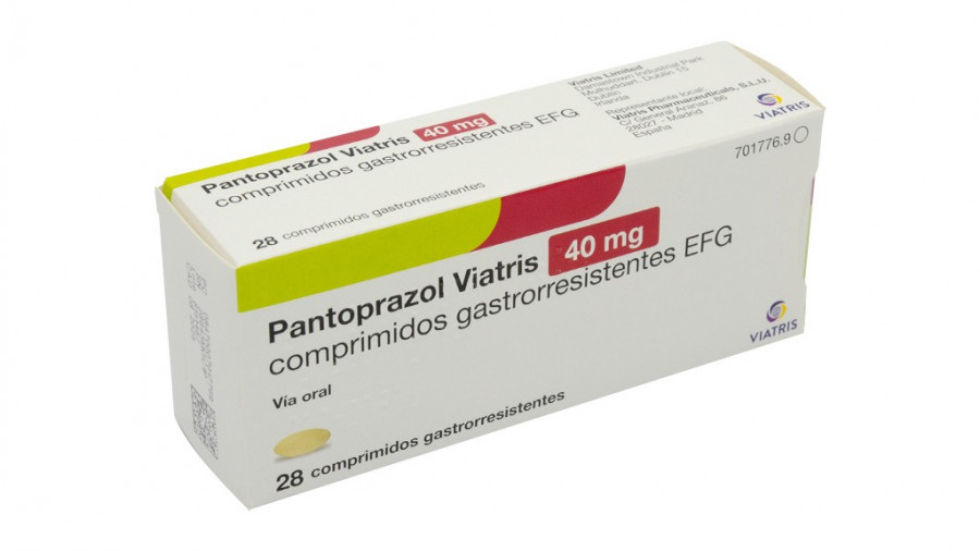 PANTOPRAZOL VIATRIS 40 MG COMPRIMIDOS GASTRORRESISTENTES EFG, 56 comprimidos fotografía del envase.