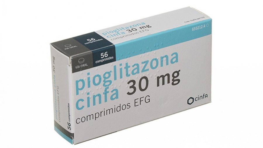 PIOGLITAZONA CINFA 30 MG COMPRIMIDOS EFG, 56 comprimidos fotografía del envase.