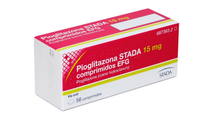 PIOGLITAZONA STADA 15 mg COMPRIMIDOS EFG , 56 comprimidos fotografía del envase.
