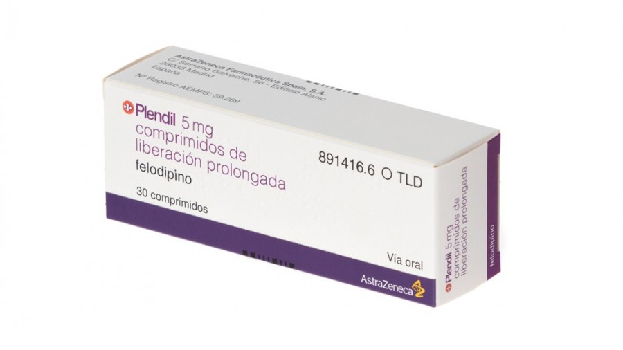 PLENDIL 5 mg COMPRIMIDOS DE LIBERACION PROLONGADA, 30 comprimidos fotografía del envase.